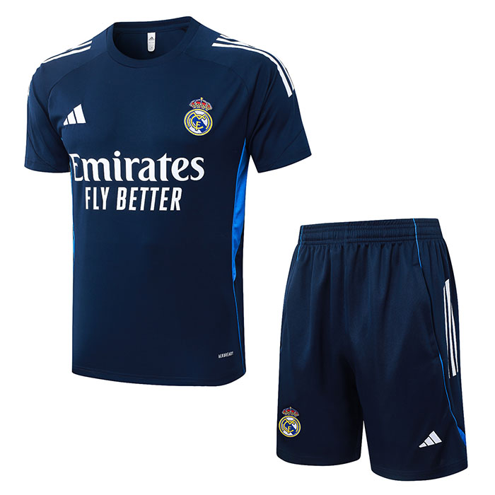 Chandal del Real Madrid Manga Corta 25-26 Azul Blanco - Pantalon Corto